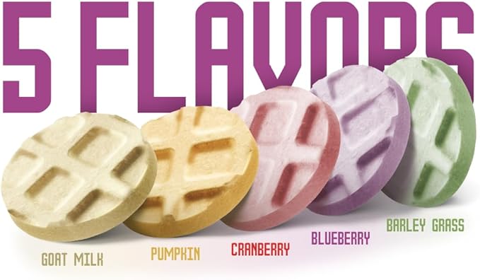 Freeze Dried Chicken Cat & Dog Waffle Treats - Made with Human Grade Chicken Breast & Liver - 5 Natural Flavors - Healthy, Tasty, Dry Food for Indoor Cats, Dogs - Inspected & Tested in USA-PurrikoPets