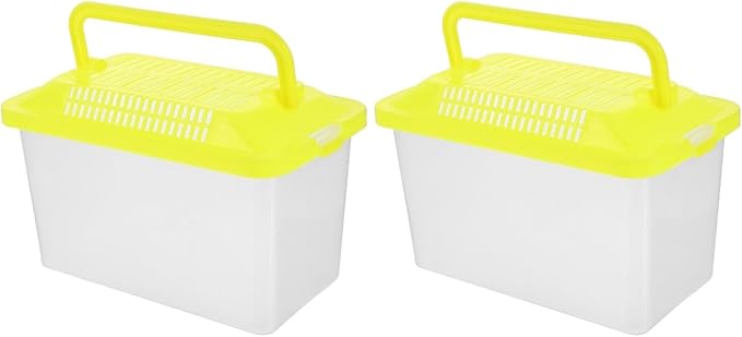 FRCOLOR Portable Plastic Turtle Tank - Transparent Aquarium Carrier Box for Small Pets Ideal for Hamsters Lizards and Fish Easy to Feed and Clean-PurrikoPets