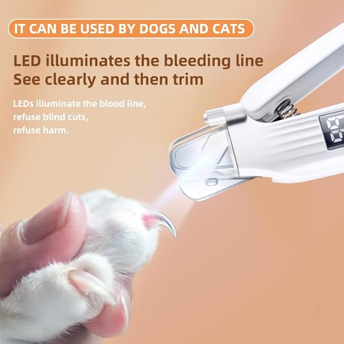 2-in-1 Dog Nail Trimmers & Dog Nail Grinder with 2 LED Lights, USB Rechargeable, Cat Nail Clipper with Splash Guard, and Multiple Grinding Methods for Small, Medium, and Large Dogs & Cats-PurrikoPets