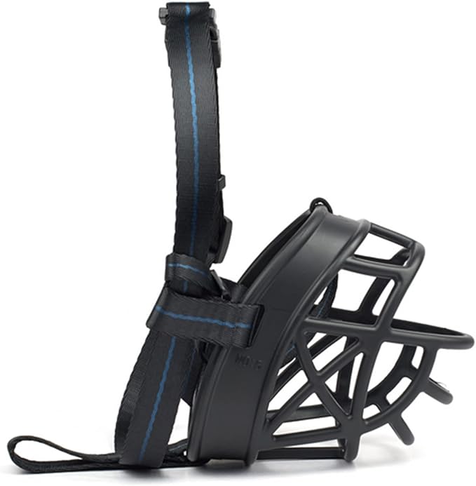 Dog Muzzle Breathable Basket Muzzles for Large and X-Large Dogs, Stop Biting, Barking and Chewing, Best for Aggressive Dogs Black Brown (Black Rubber, L)-PurrikoPets