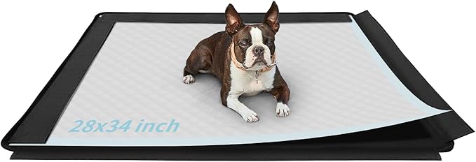 Dog Pee Pad Holder, Puppy Pad Holder, 14 Powerful Magnetic Clips, Indoor Dog Potty, Oxford Cloth Material, Fit 34x28 Pad, Black-PurrikoPets