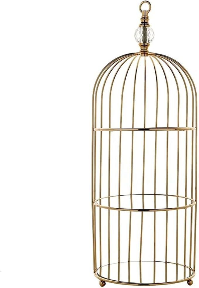 Efavormart 22" - 3 Tier Crystal Mirror Top Gold Metal Bird Cage Cupcake Cake Stand, Dessert Display for Wedding, Party, Birthday, Baby Shower Celebrations, Home Decorations-PurrikoPets