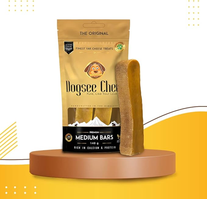 Dogsee Original Himalayan Yak Chews for Dogs (Medium - 2 Bars) | 100% Natural | Dog Treats Healthy | No Grain, No Gluten | for Teeth Cleaning-PurrikoPets