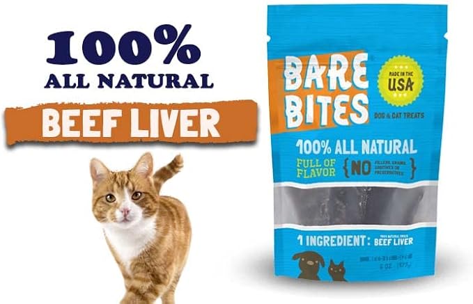 100% All Natural Dehydrated Beef Liver Dog and Cat Treats (6 Ounce Bag) (6 Ounce Bag)-PurrikoPets