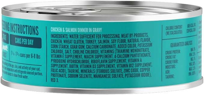 A Strong Heart Canned Wet Cat Food, Chicken & Salmon Dinner in Gravy - 5.5 oz Cans (Pack of 24), Made in The USA with Real Chicken & Salmon-PurrikoPets
