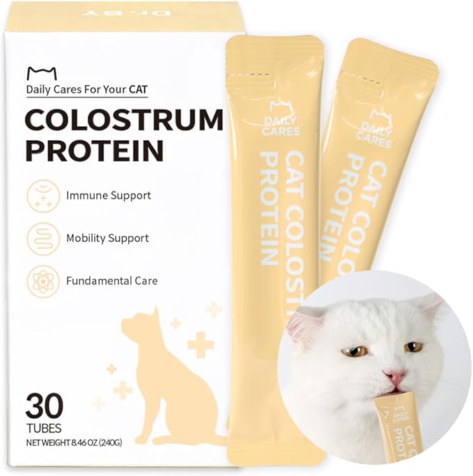 Dr.by Cat Colostrum Protein Cat Supplement Immune Support Muscle Growth, Gentle on Digestion for Kittens, Adult&Senior Cats with Goat Milk, Whey Protein Isolate, Colostrum Lickable Formula-PurrikoPets