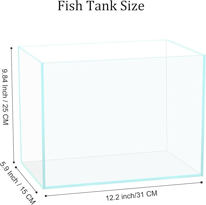 3 Gallon Glass Fish Tank, Easy to Maintain Small Aquarium for Betta/Goldfish/Snails/Shrimp and Aquatic Planting.-PurrikoPets