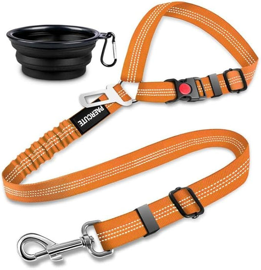 2 Piece Set Retractable Dog Car Seatbelts - Adjustable Pet Seat Belt for Vehicle Headrest Restraint - Heavy Duty & Elastic & Durable Car Harness-PurrikoPets