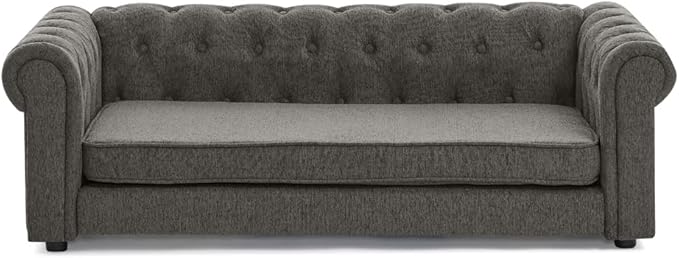 Dog Sofa Couch for Medium to Large Dogs, 55" Memory Foam Pet Sofa Couch with Washable Fabric, Durable Elevated Dog Bed with Legs, Removable Cushion for Medium and Large Dogs, Dark Grey-PurrikoPets