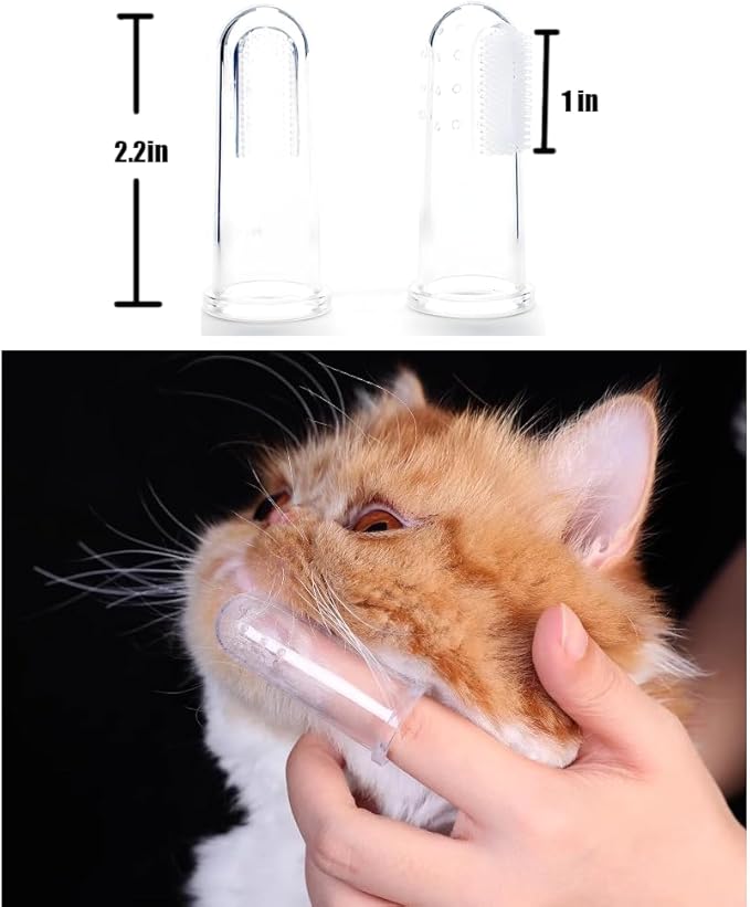 6Pack Dog Toothbrush，360º Dog Tooth Brushing Kit, Cat Toothbrush, Teeth Cleaning, Finger Brush-PurrikoPets