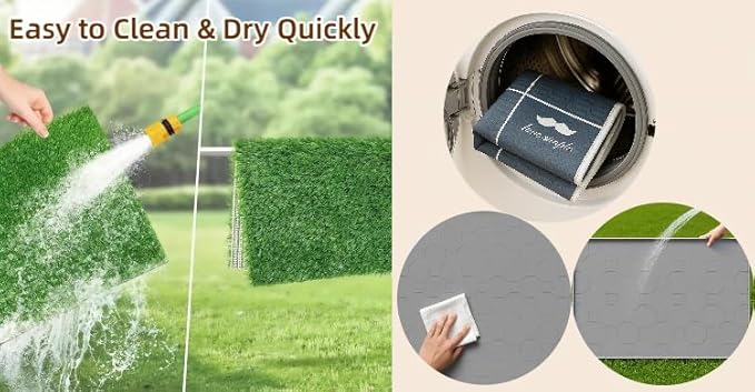 Dog Grass Pad with Tray, 34"x22" Silicone Base Washable Reusable Pee Pad & Grass Pad - Non-Slip, Easy-Clean Indoor Outdoor Dog Potty Toilet (34" x 22")-PurrikoPets
