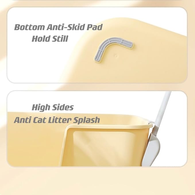 Extra Large Litter Box with High Sides 24.60" Lx16.92 Wx12.99 H,Anti-Splashing Kitty Litter Box,Tool-Free Assembly,Multi cat Litter Box,Jumbo Litter Box (Green)-PurrikoPets