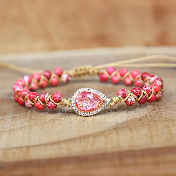 ZOSOJONA Women Handmade Boho Wrap Bracelets Natural Stone Variety Beads Strand Bracelet