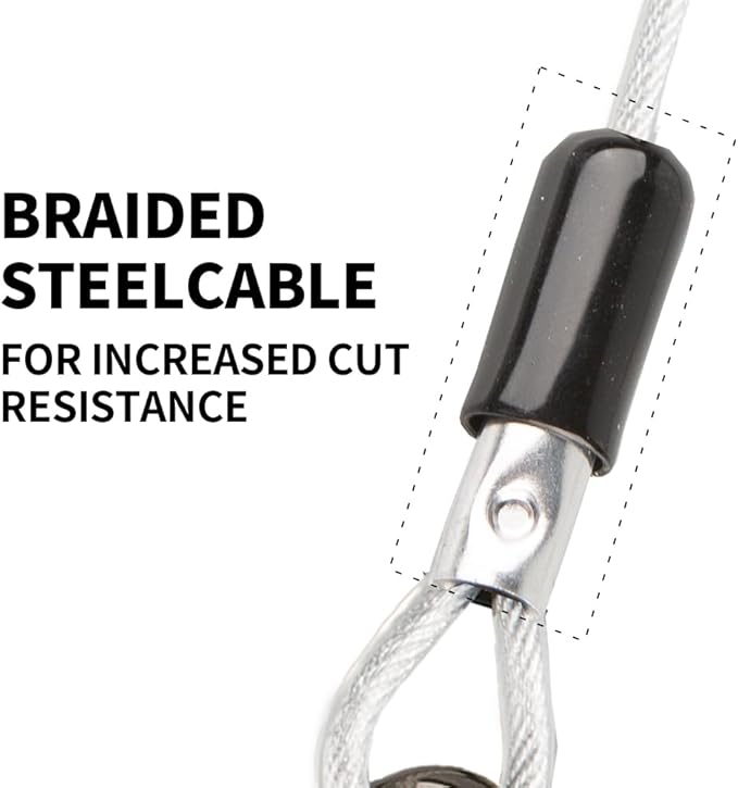 Dog tie Out Cable, 10/20/25/30/50/70/100 feet, Suitable for Dogs up to 350 pounds, Dog Cable with Swivel Buckle, Lightweight, Non-Winding, for Outdoor Camping, Yard Dog Cable (White, 20FT)-PurrikoPets