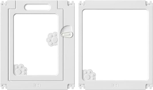 Acrylic Clear Dog Play Pen Indoors, Puppy Playpen with Door for Small Dogs Puppies, Transparent Plastic Pet Playpen Cage Fence Crate Kennel for Cat Kitten Rabbit Bunny Ferret etc (White-2 Panels)-PurrikoPets