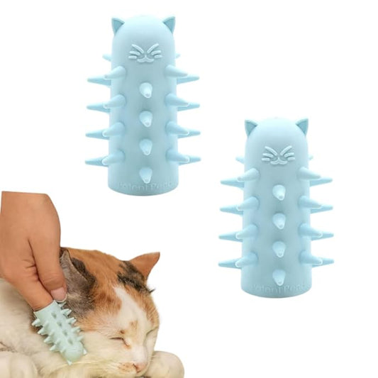 Furr&Purr Cat Brush Set for Indoor Cats - Grooming Tools: Face Scratcher, Calming Massager, and Scratching Pad (2-Pack, Made in the USA)-PurrikoPets