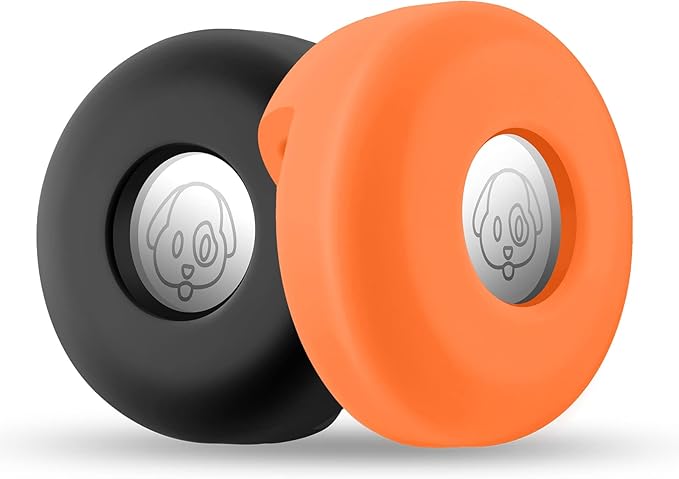 Airtag Holder for Dog Collar, Cibaabo Silicone Air Tag Case Cover Compatible with Apple Airtags for 0.8-1.2inch Cat Pet Collar Harness Loop-PurrikoPets