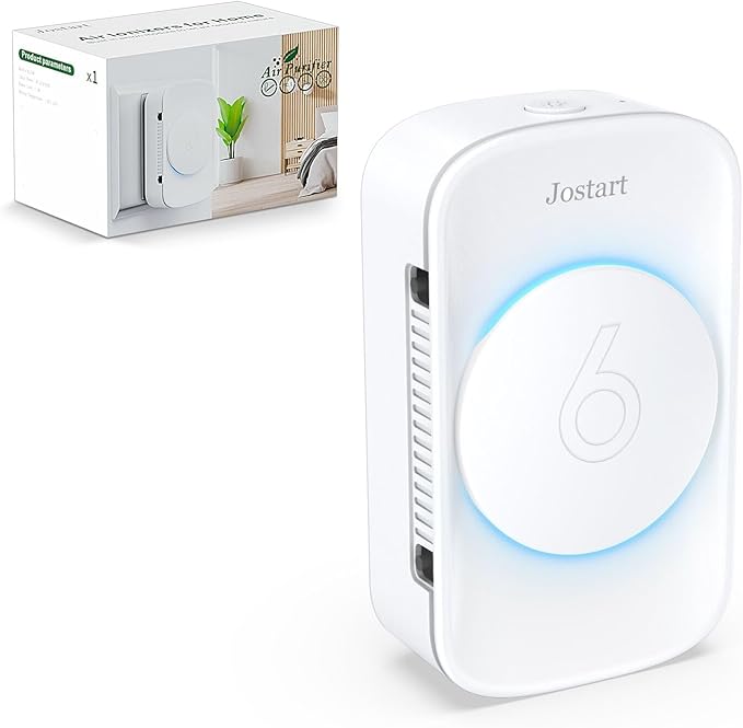 Air Ionizers for Home (1 Pack),Negative Ion Air Filter,Quiet Plug in air fresheners for Bedroom, Office, Kitchen,Garage,Portable Air Purifiers Odor, Smoke Dust, Pets, Mini Air Cleaner White-PurrikoPets