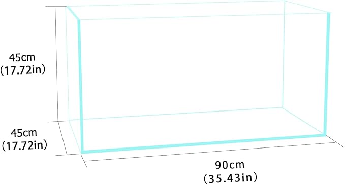 Fzone 48 Gal Rimless Low Iron Fish Tank Nova Clear Ultra-White 45° Mitered Edges Translucent Glass Anata Series Aquarium w/Black Foam Leveling Mat(S90-W45)-PurrikoPets