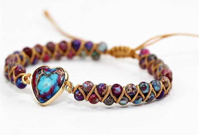 ZOSOJONA Women Handmade Boho Wrap Bracelets Natural Stone Variety Beads Strand Bracelet