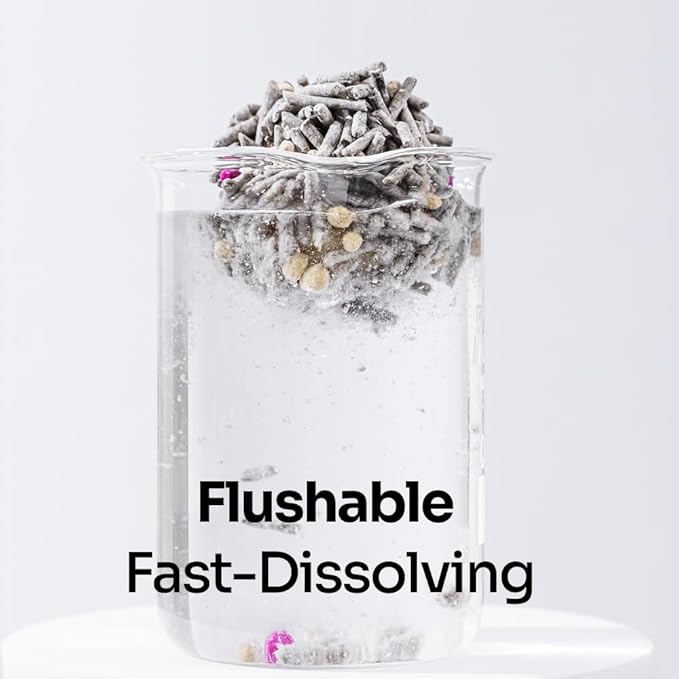 5 in 1 Mixed Cat Litter – Clumping, Flushable, Ultra Absorbent & Fast Drying | 100% Natural, Dust-Free, Low Tracking | with Activated Carbon for Superior Odor Control (5.5 lbs × 1 Bags)-PurrikoPets