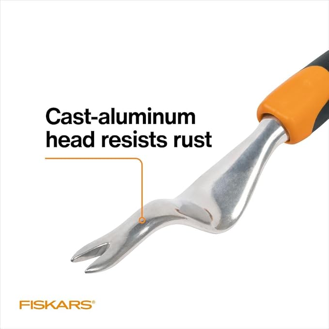 Fiskars Ergo Weeder Tool for Weeding, Heavy Duty Gardening Hand Tool with Ergonomic Handle and Hanging Hole for Storage, Remove Weeds and Roots like Dandelions and Thistles-PurrikoPets