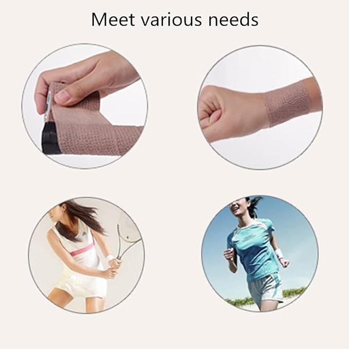 6 Pack 4" x 5 Yards Self Adhesive Bandage Wrap Breathable Cohesive Vet Wrap for Pets, Elastic Self-Adherent Tape for Sports, Wrist, Ankle (Mixed Colors)-PurrikoPets