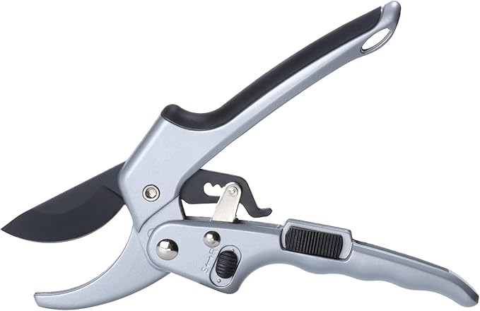 Garden clippers, premium Germany pruners, Work 3 times easier, professional ratchet pruning shears, cutting rose, flower, hedge, stem, tree, Sharp gardening scissors, Arthritis weak hand snips-PurrikoPets