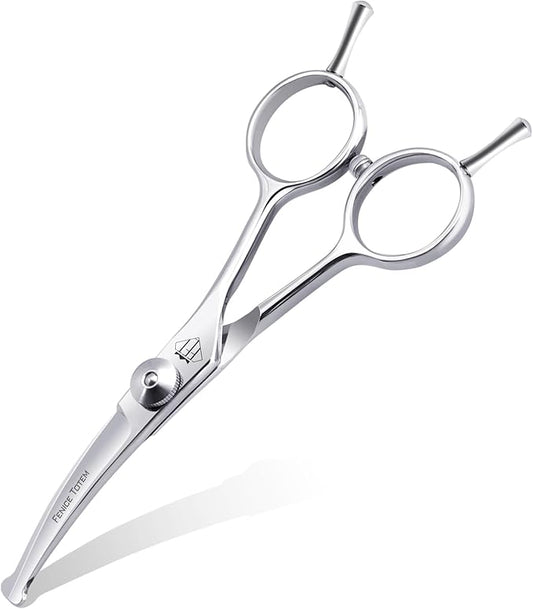 Dog Grooming Scissors: 4.75" Pet Curved Shears Made Of Advanced Stainless Steel Alloy for Trimming Dogs Cats and Other Pets Face and Paws-PurrikoPets