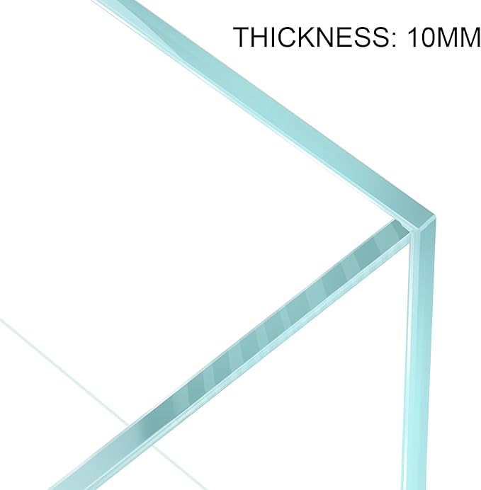 39 Gallon Tall Rimless Aquarium, Ultra Clear Low Iron Large Fish Tank, L19.7×W19.7×H23.6 Glass Thickness 10mm with EVA Foam Leveling Mat-PurrikoPets