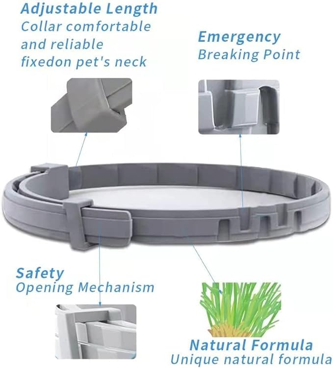 Flea Collar for Cats, Flea and Tick Collars for Cats and Kittens, 8 Month Protection, Gray, 1 Pack CAT-PurrikoPets