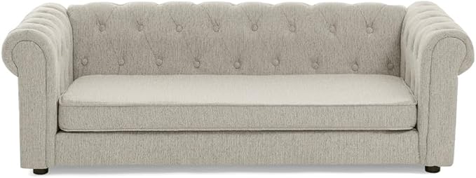 Dog Sofa Couch for Medium to Large Dogs, 55" Memory Foam Pet Sofa Couch with Washable Fabric, Durable Elevated Dog Bed with Legs, Removable Cushion for Medium and Large Dogs, Beige-PurrikoPets