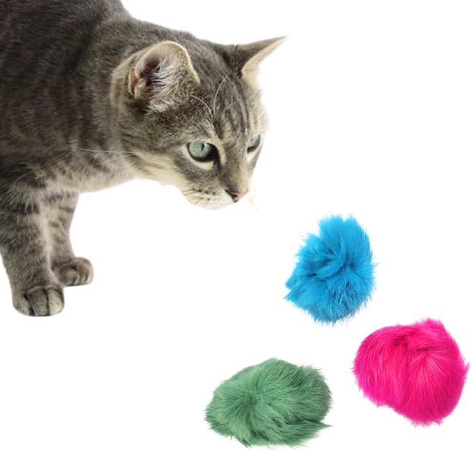 3 Count of Bat Arounds: Fur Ball Cat Toy from Da Bird-PurrikoPets