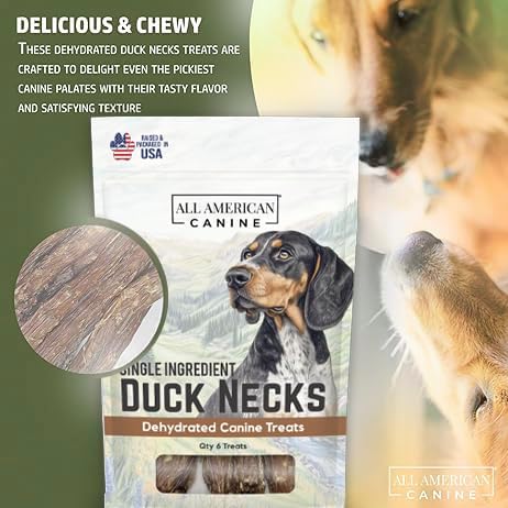 6 Natural Duck Neck Dog Treats – Single Ingredient, Dehydrated & Chewy – Low-Fat, High-Protein Training Reward – Made in USA-PurrikoPets