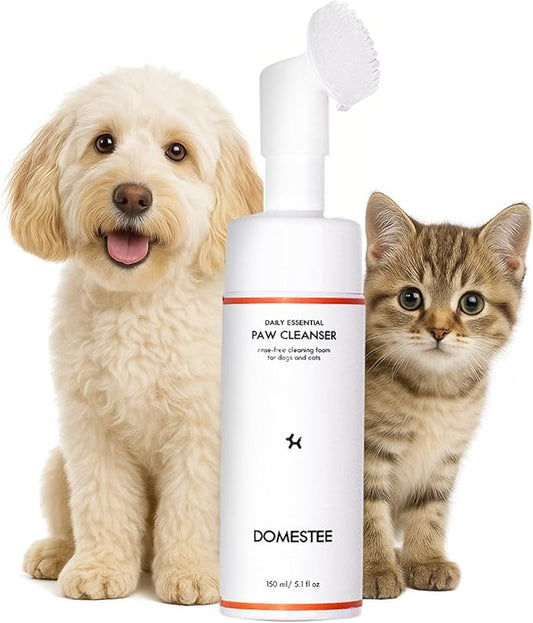 Dog Paw Cleaner | Gentle & PH-Balanced | Dog Paw Wash for All Breeds | Nourishing Formula with Aloe Vera | Portable & Easy-to-Use | Paw Cleaning Foam with Silicone Brush - 5.1 Fl Oz-PurrikoPets