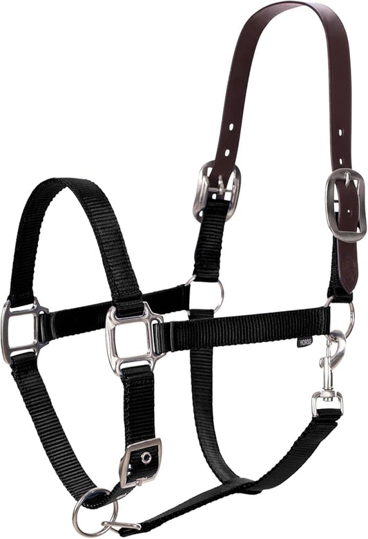 Equinavia Loki Adjustable Breakaway Horse Halter - Black - Warmblood-PurrikoPets