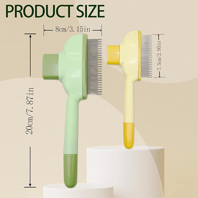 2Pcs Flea Comb for Cats Dogs,Long & Short Stainless Steel Metal Teeth for Shedding and Tangles,Cat Combs for Indoor Cats-PurrikoPets