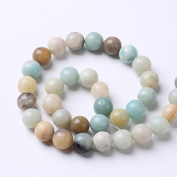 4mm 90pcs Natural Stone Beads Colorful Amazonite Gemstone Round Loose Beads for Jewelry Making DIY Bracelet Necklace Earrings15 Inch (Amazonite Beads, 4mm)