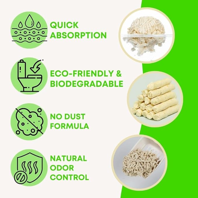 Gatitos Tofu Cat Litter Climping Quickly, Natural Material, Dissolves in Water and can be Flushed Down The Toilet, Vacuum Packing（Original Flavor| Pack*1）-PurrikoPets