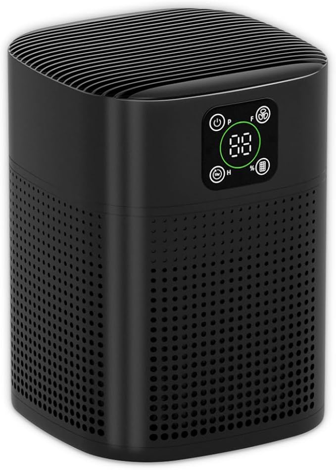 Air Purifiers for pets- Honeyuan H13 HEPA Air Purifier for home, Large Room, Coverage of 600 sqft, Air purifiers with 360°Air Intake, 3 Fan Speeds, 3-Stage Filtration, 24db Sleep Mode, Black-PurrikoPets