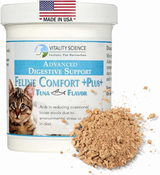 Feline Comfort Plus, Extra Drying Digestive Aid, GI Support Helps with Vomiting and Diarrhea, 100% Additive Free (Seafood, Large)-PurrikoPets