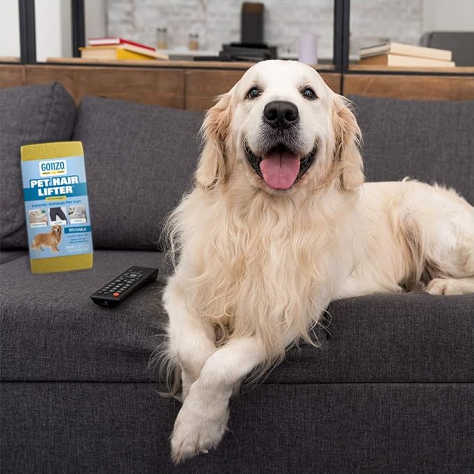 Gonzo Pet Hair Remover - 2 Pack - Lift and Remove Dog, Cat and Other Pet Hair from Furniture, Carpet, Bedding and Clothing-PurrikoPets