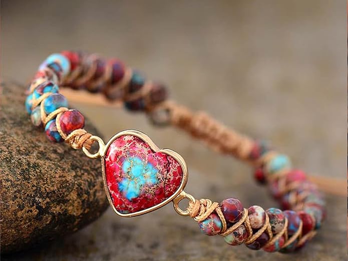 ZOSOJONA Women Handmade Boho Wrap Bracelets Natural Stone Variety Beads Strand Bracelet