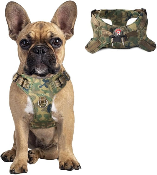 Dog Harness Step in Dog Vest Harness, Reflective Adjustable Puppy No Pull Harness Breathable Soft for Small and Medium Dogs Cats, Camo, S-PurrikoPets