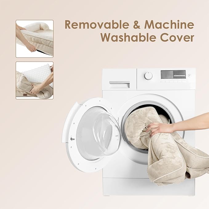 EHEYCIGA Orthopedic Dog Beds for Extra Large Dogs, Waterproof Memory Foam XXL Dog Bed with Sides, Non-Slip Bottom and Egg-Crate Foam Big Pet Couch Bed with Washable Removable Cover, Beige-PurrikoPets