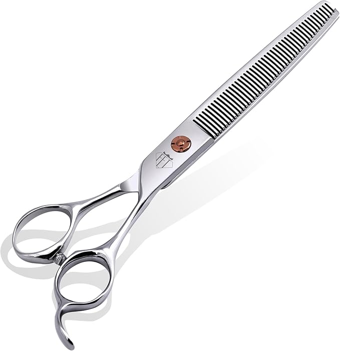 Dog Grooming Scissors: 7 inch Pet Thinning Shears Made Of Japanese 440c Advanced Stainless Steel Professional Grooming Scissors for Dogs Cats and Other Pets-PurrikoPets
