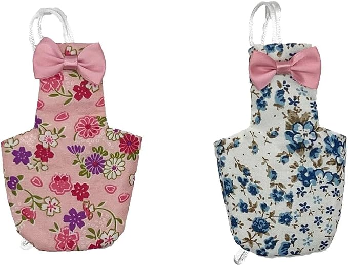 2 PCS Bird Diapers Pink&Blue Pattern Washable Reusable Parrots Nappy for Budgie Parakeet Cockatiel-PurrikoPets