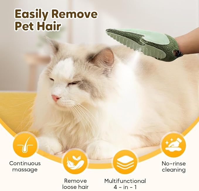 2025 New Pet Hair Removal Glove, Upgrade Electrostatic Pet Grooming Gloves for Cats and Dogs, Efficient Cat Gloves-PurrikoPets