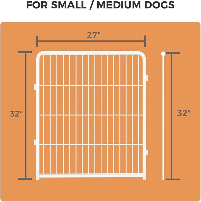 FXW Homeplus Unleashed Indoor Dog Playpen - Stress-Free and Safe Play, Heavy Duty 32 Inch 2 Wire Panels Dog Pen for Puppy and Small Dogs, White│Patented-PurrikoPets