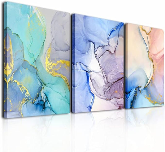 Abstract Wall Decor For Living Room Large Size Canvas Wall Art Paintings For Bedroom Colorful Color Abstract Wall Artworks Pictures For Office Decor Bathroom Home Decorations Art 3 Piece 20x28-PurrikoPets